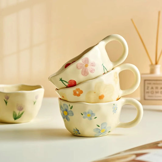 Tasse Fleurie Terre Cuite