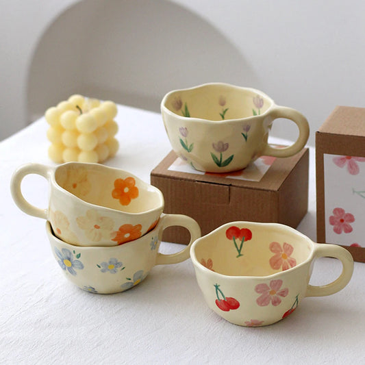 Tasse Fleurie Terre Cuite