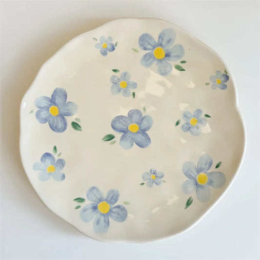 Assiette Fleurie Terre Cuite
